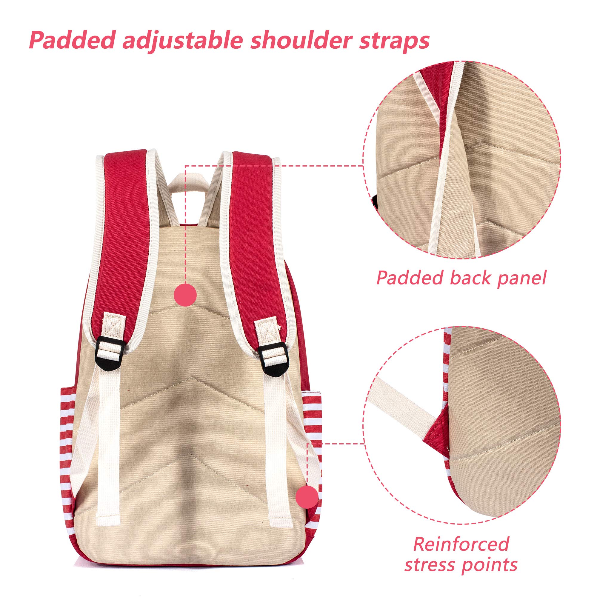 Leaper Canvas School Backpack for Girls Laptop Bag Travel Bag Bookbag Daypack - Image 4