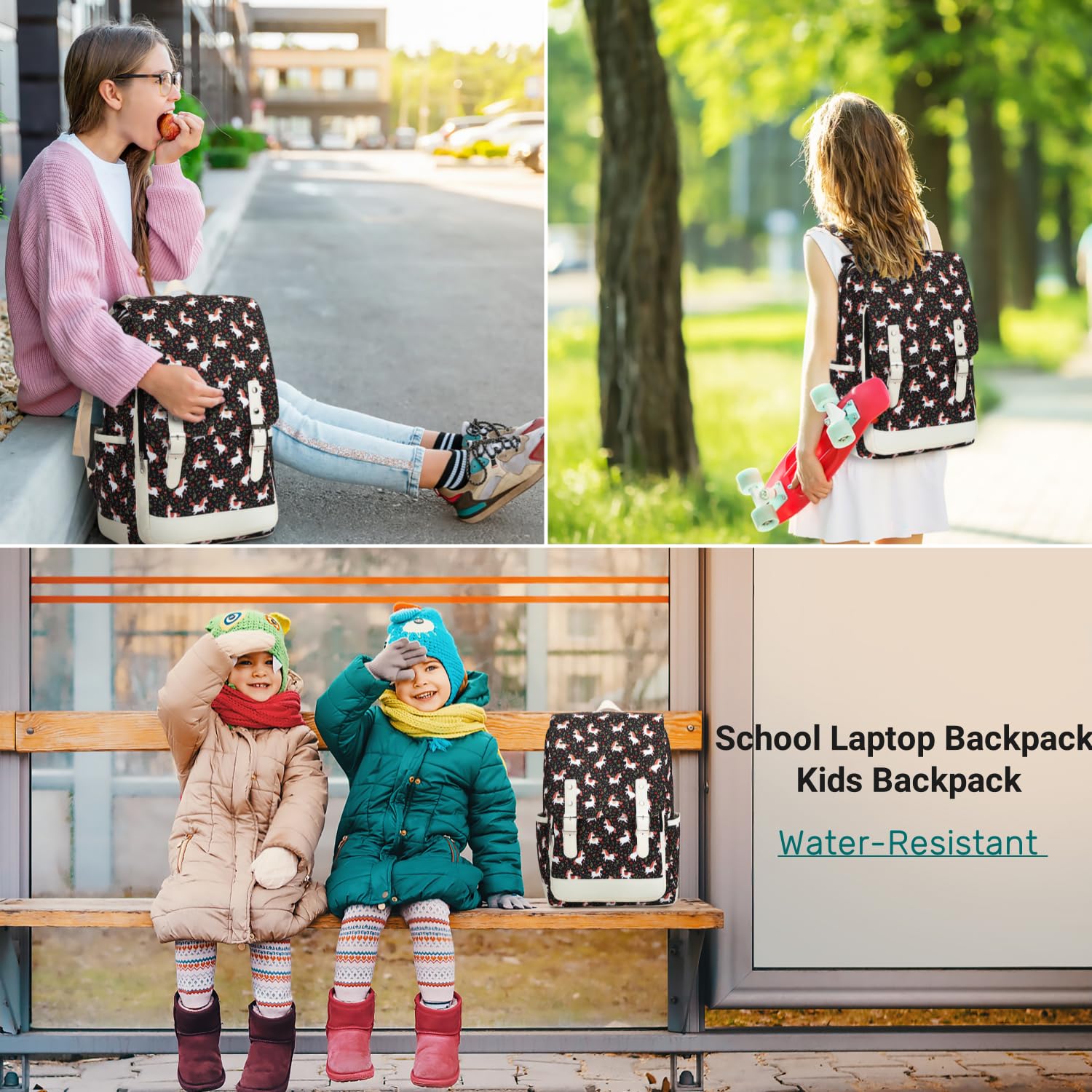 Leaper Cute Laptop Backpack Canvas Bag Daypack Satchel - Image 3