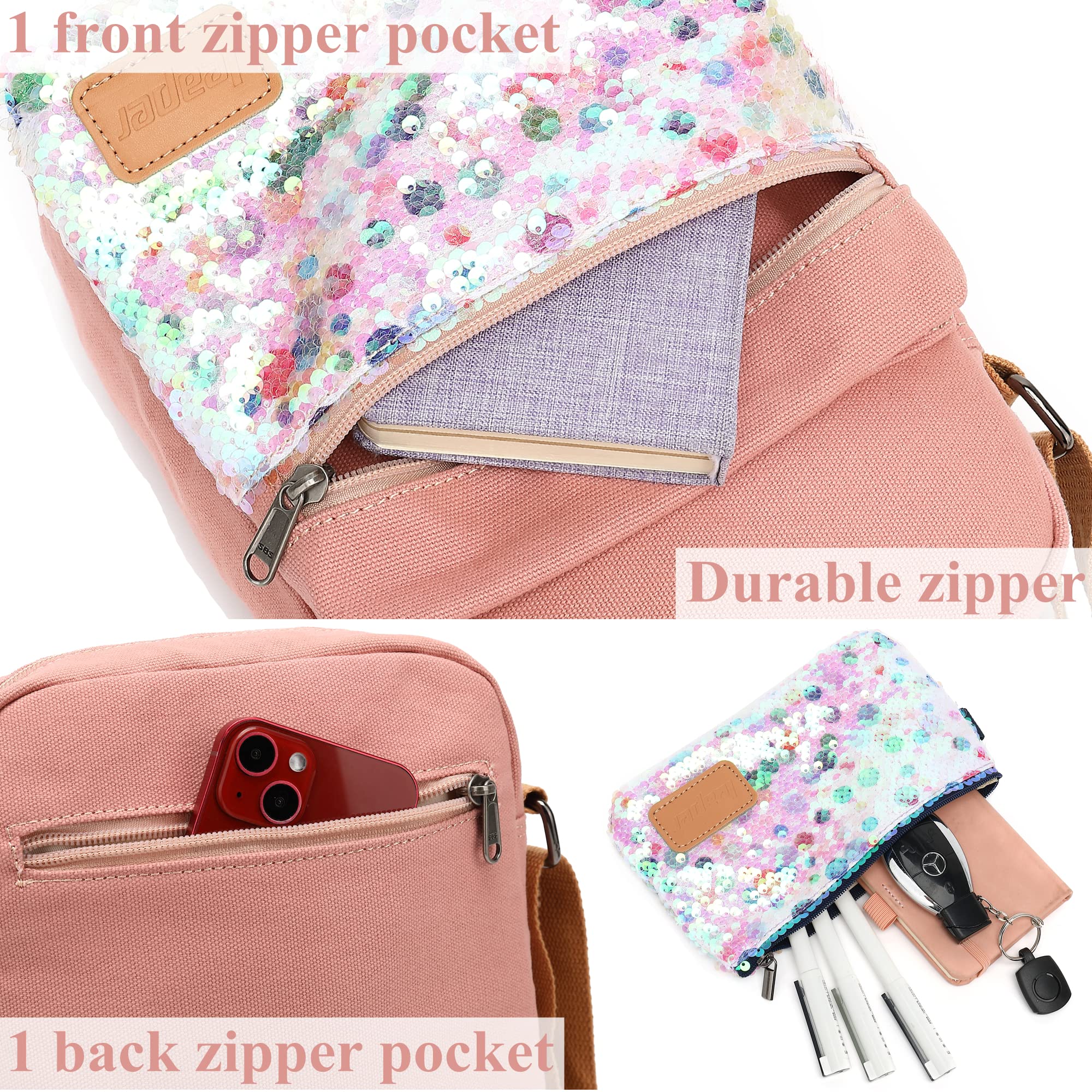Leaper Girls Crossbody Purses for Kids 2 PCS Cross Body Bag Women Messenger Bag Girls Canvas Bag Cross Body Purse Set | for Kids, 2 PCS, Women - Image 3