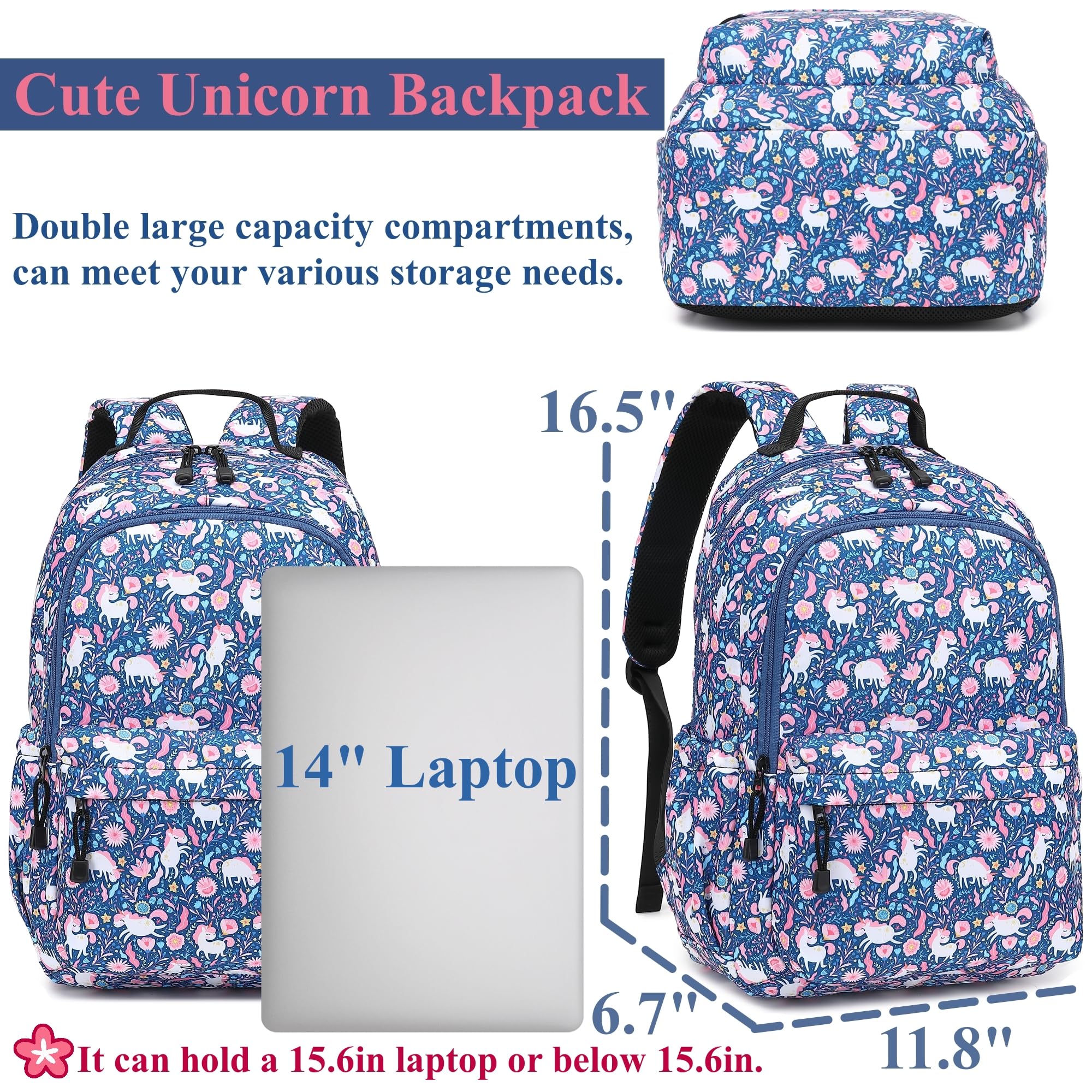 Leaper Girls Kawaii Laptop Backpack for School Boys Backpack Kids Travel Backpack Women Bookbag Cute School Bag College Bag - Image 3