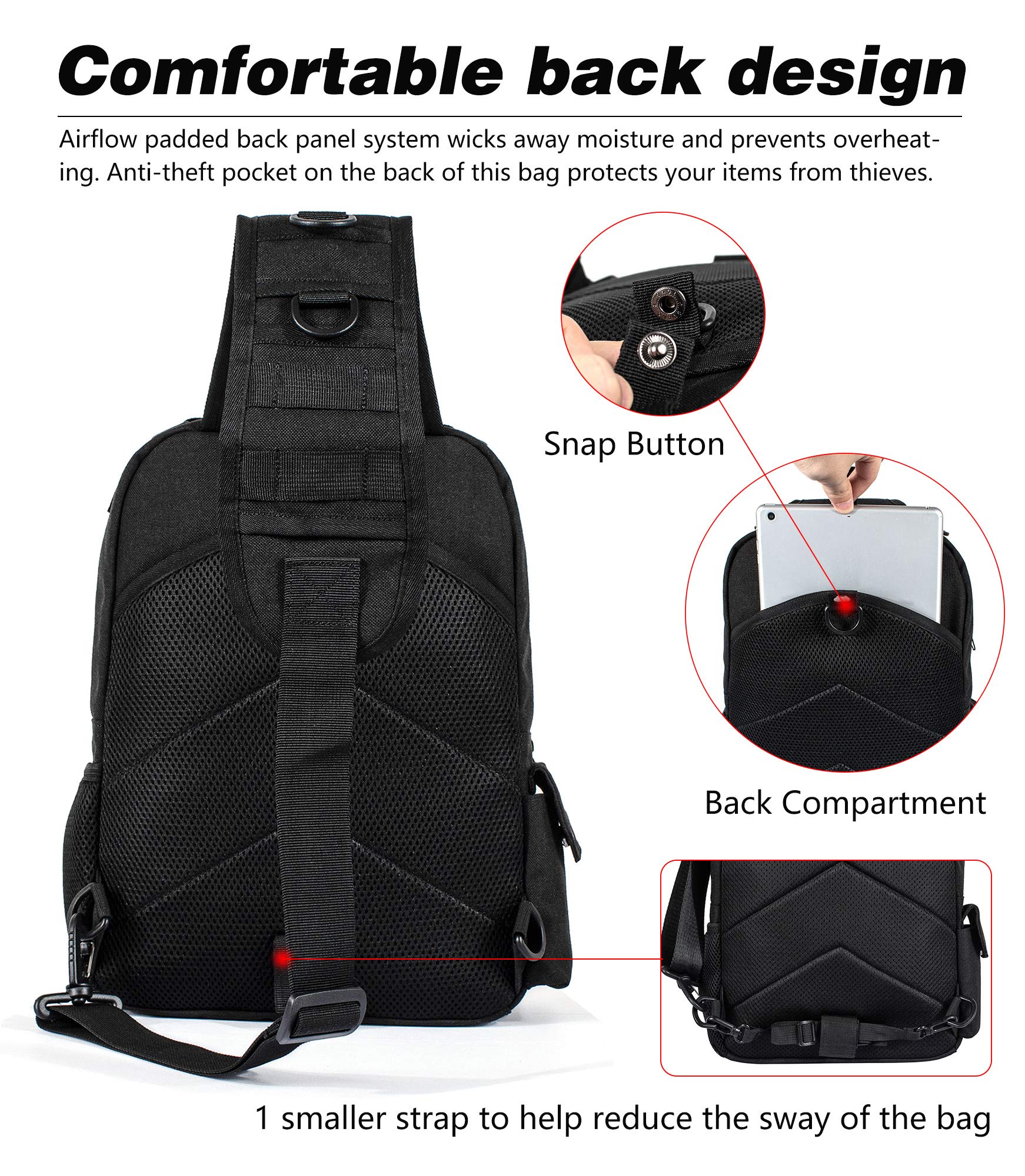 Leaper Military Tactical Backpack Assault Pack Sling Bag Molle Backpack Out Bag Black - Image 3