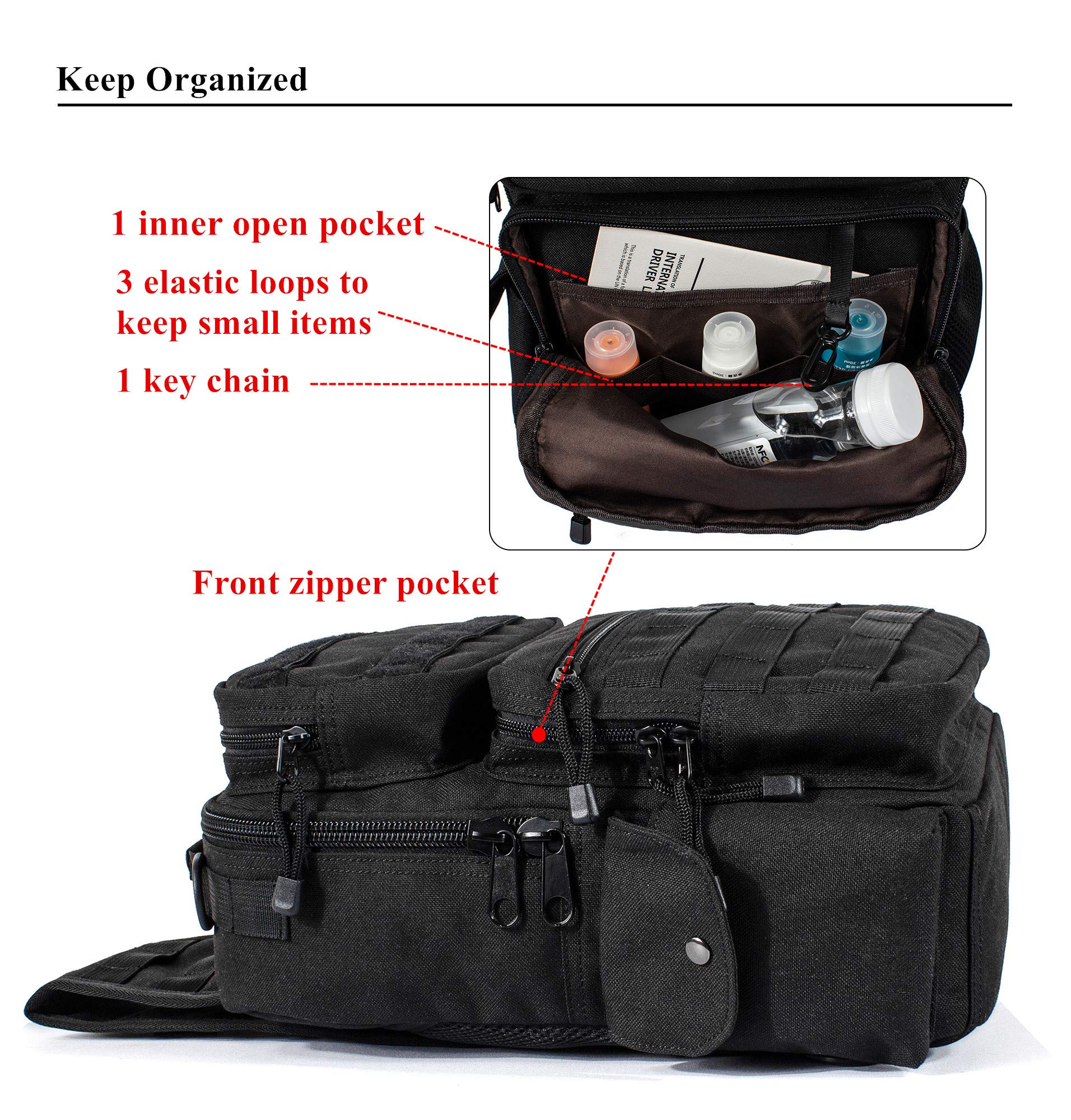 Leaper Military Tactical Backpack Assault Pack Sling Bag Molle Backpack Out Bag Black - Image 5