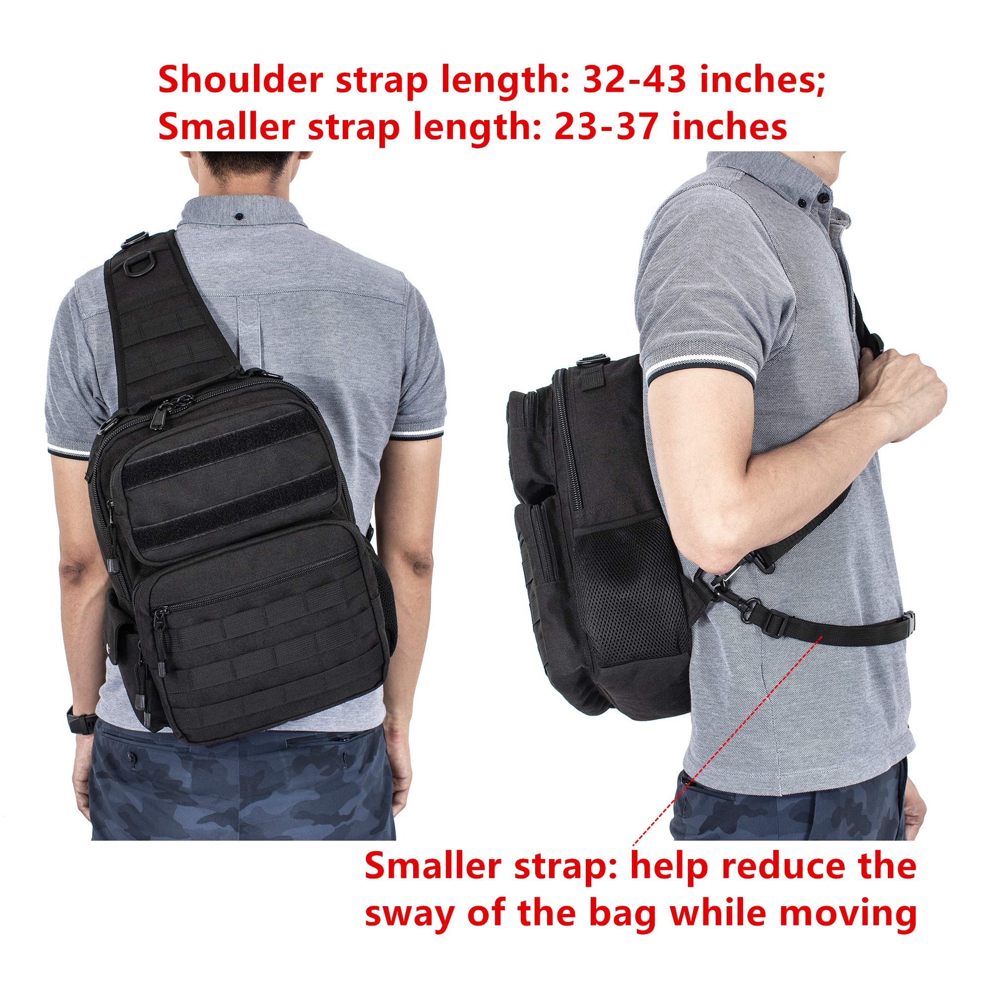 Leaper Military Tactical Backpack Assault Pack Sling Bag Molle Backpack Out Bag Black - Image 6