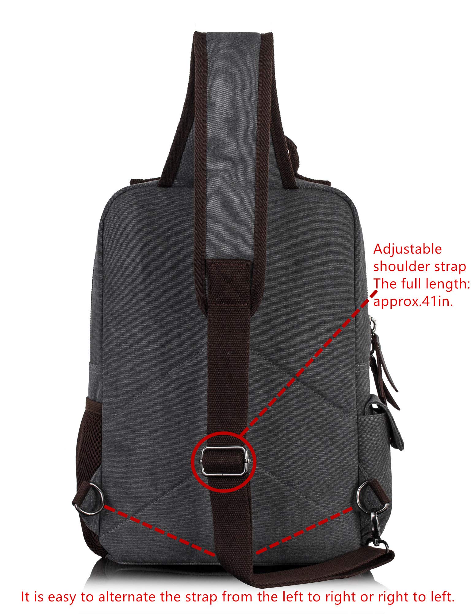 Leaper Retro Crossbody Bag Sling Bag Canvas Messenger Bag for Men Women Shoulder Bag Crossbody Handbags Satchel Travel Bag - Image 6