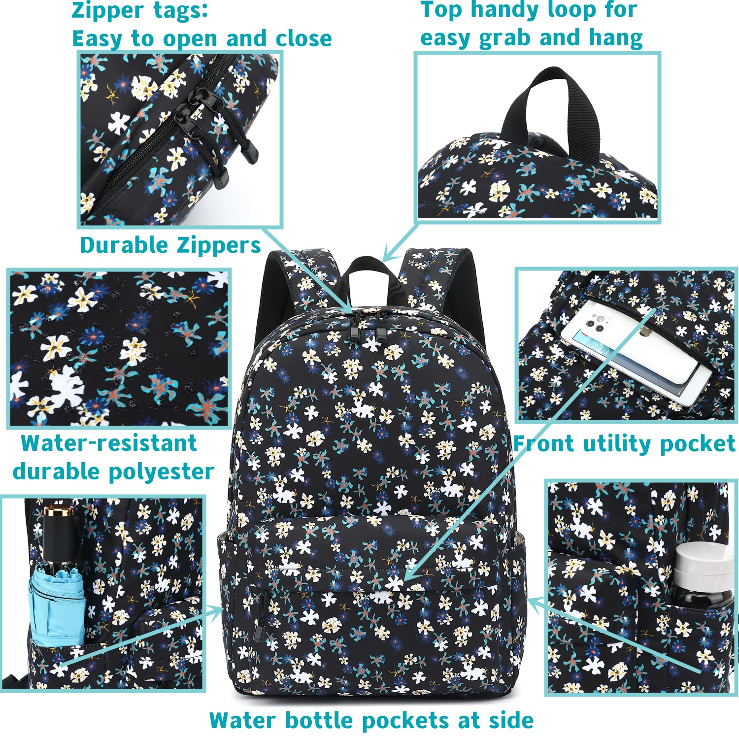 Leaper Travel Backpack for Women Girls Water Resistant Backpack for School Laptop Backpack Kids Backpack Kawaii Bookbag - Image 3