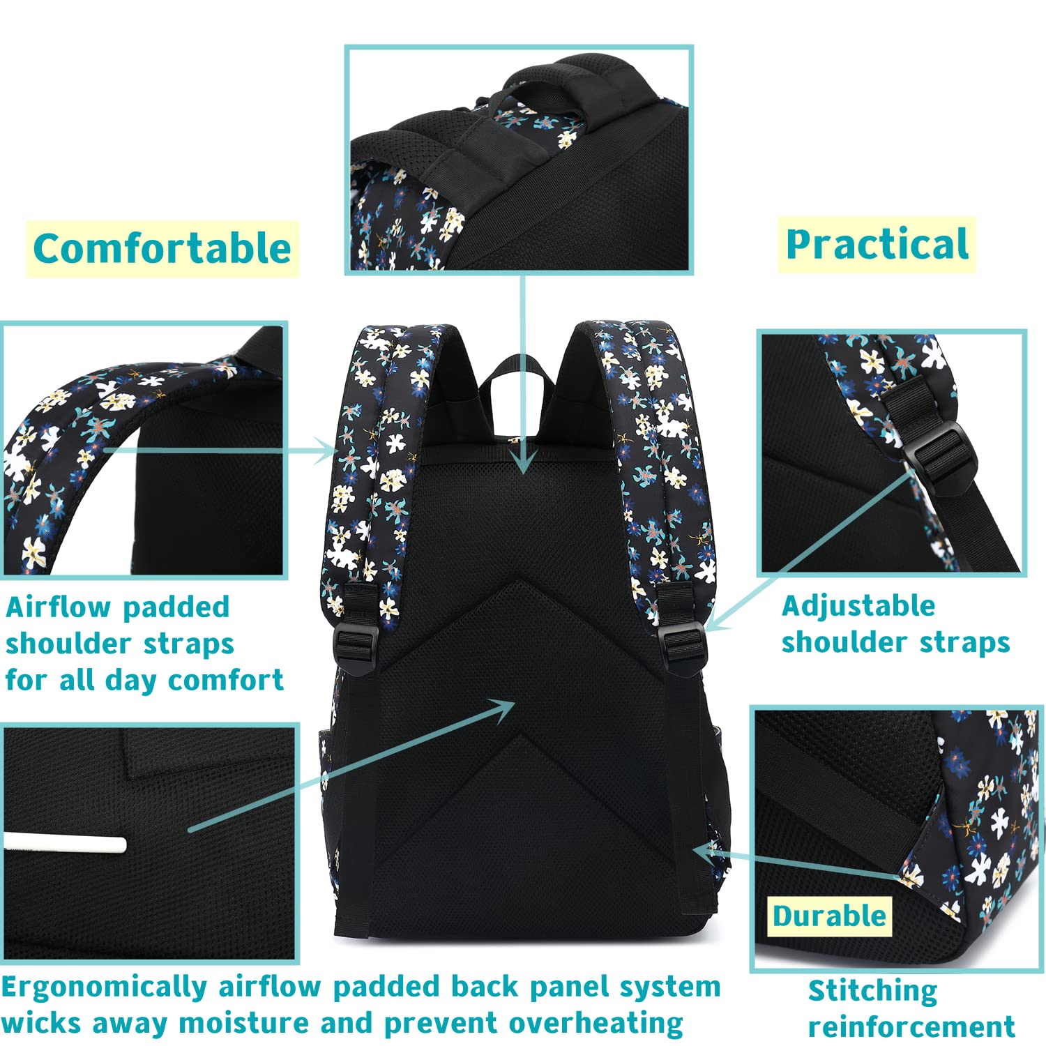 Leaper Travel Backpack for Women Girls Water Resistant Backpack for School Laptop Backpack Kids Backpack Kawaii Bookbag - Image 5